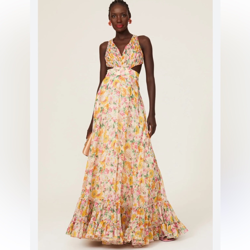 leena for Mac Duggal 
Floral Tie Back Gown